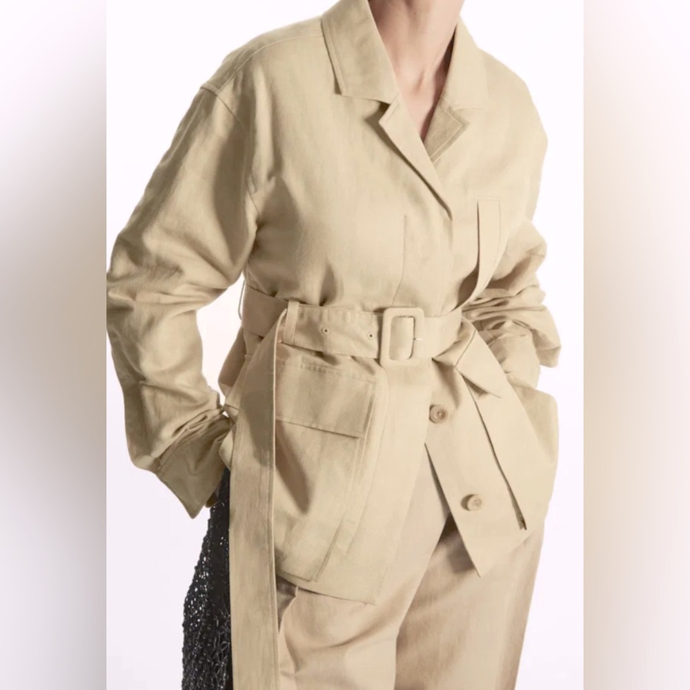 COS Beige Belted Utility Coat